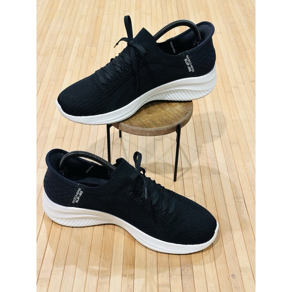 Skechers Black and White Women's Sneakers - Picture 2 of 11